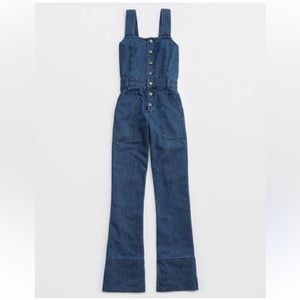 Aerie Denim Kick Flare Overalls .